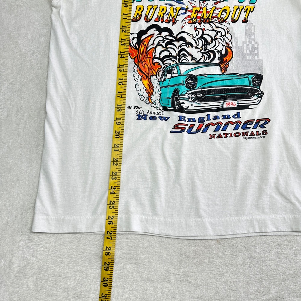 Vintage 1996 Fruit of the Loom New England Summer Nationals Racing T-Shirt Sz L - Picture 5 of 7